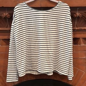 Hem & Thread Horizontal Striped Long Sleeve Top S